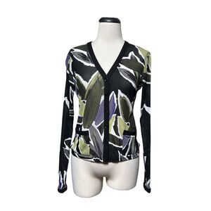 Etcetera Long Sleeve Sheer Cardigan Blouse Size Small